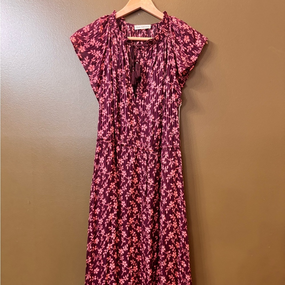 Ulla Johnson Purple and Pink Floral Dress